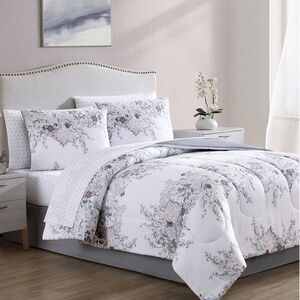 Givana Reversible8-Pc Comforter Sets - Ivory/lavender NWT